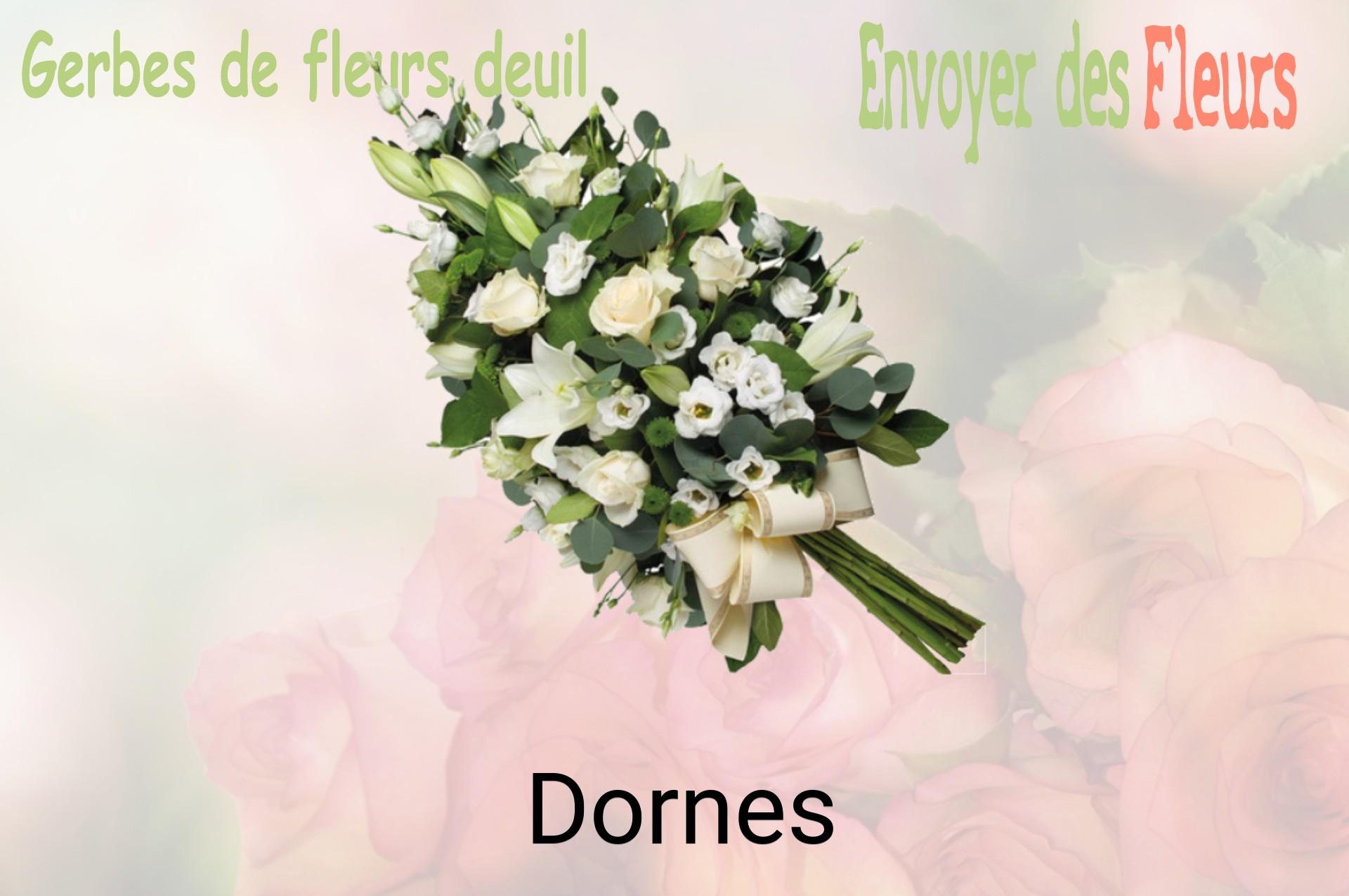 Gerbe de fleurs de deuil livrée à Dornes